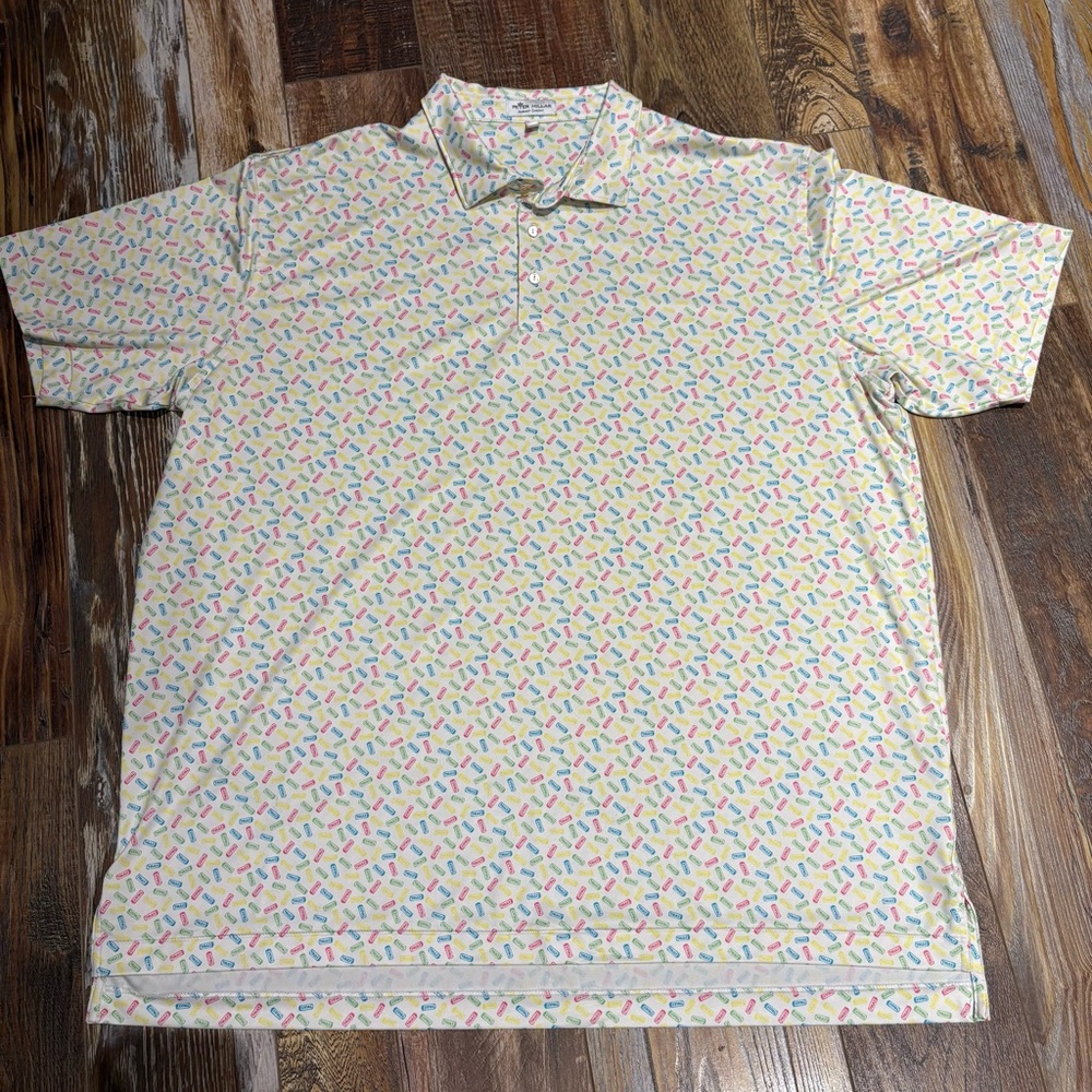 Peter Millar Polo Shirt Men’s White XXL Truly Seltzer Summer Comfort